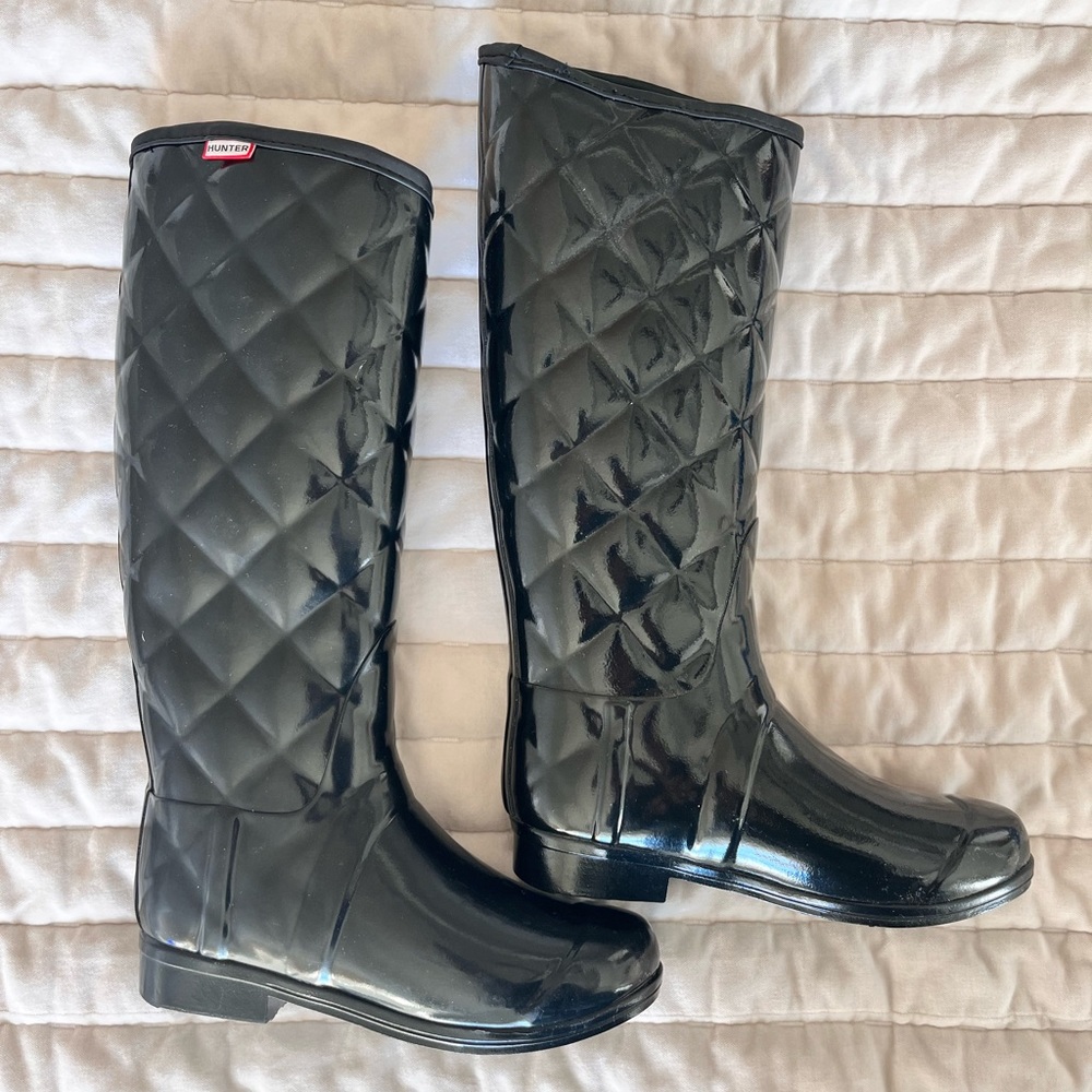 Quilted Hunter Rainboots size 7